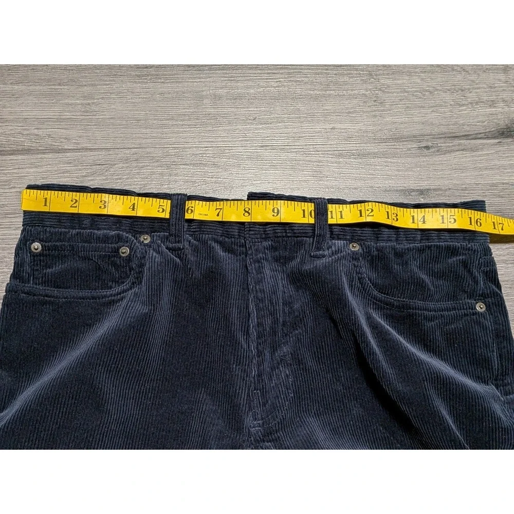 VTG Polo‎ Ralph Lauren Men's Dark Navy Blue Corduroy Stretch Pants Size 33x32